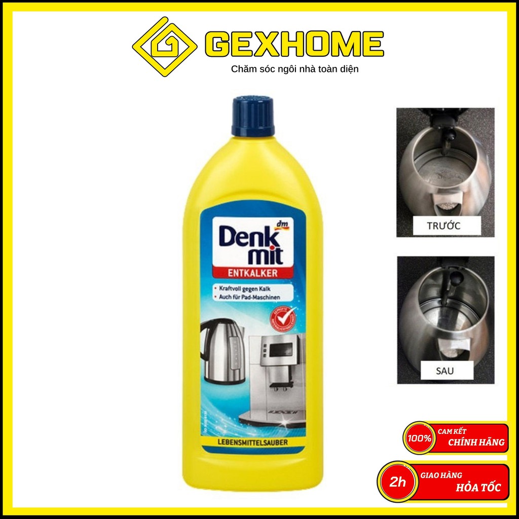 Dung dịch tẩy khử cặn Denkmit 250ml - Tẩy canxi, vôi cho ấm nước, bình siêu tốc, máy pha cà phê [Hàng Đức]