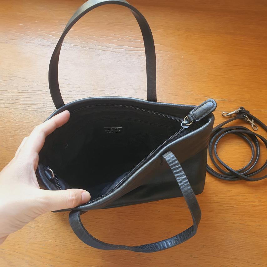 Túi tote vintage da thật. Hiệu Picard Đức. Chất da mộc thơm - em và nắng