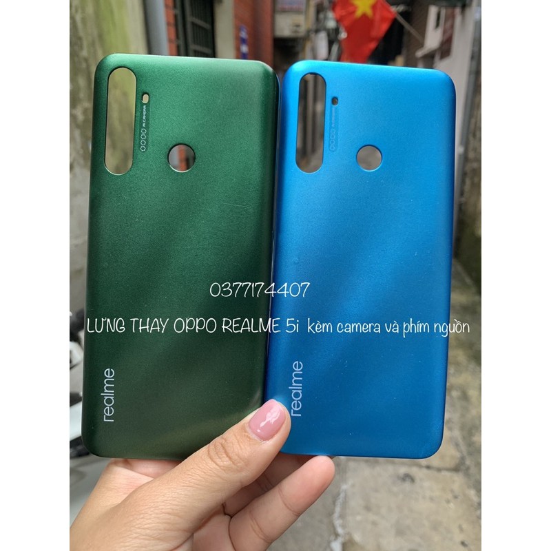 Vỏ thay nắp lưng cho Oppo Realme 5i kèm camera và nút bấm Zin máy siêu đẹp