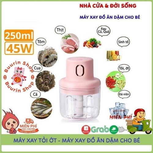 🏆Siêu Giảm Giá🏆 Máy Xay Mini Sạc Điện Cầm Tay, Xay Thịt, Xay Đồ Ăn Dặm Cho Bé, Gia Vị, Tỏi, Ớt Siêu Tiện Dụng