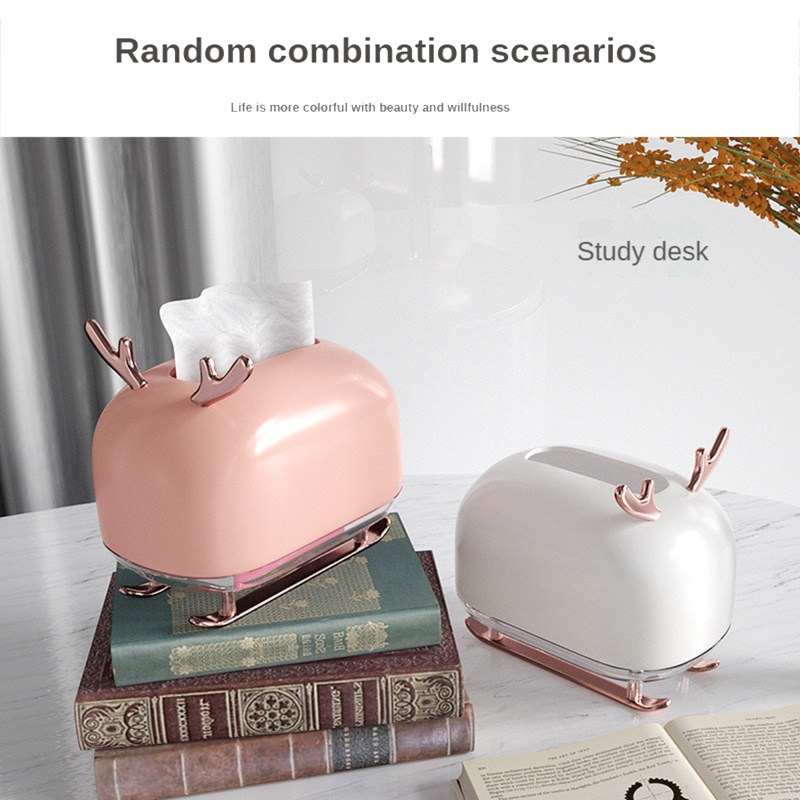 Hộp Đựng Khăn Giấy Rút Bằng Nhựa Hình Hươu Giá Đỡ