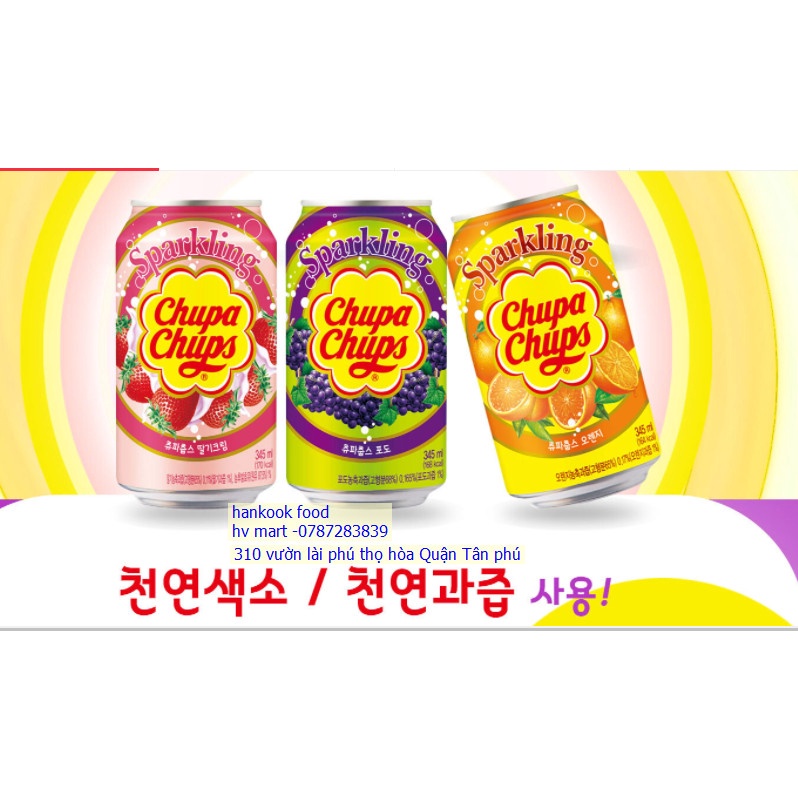 [Hàng Hot] Nước Soda Chupachups Hàn quốc. Nhiều Hương Vị Thơm Ngon