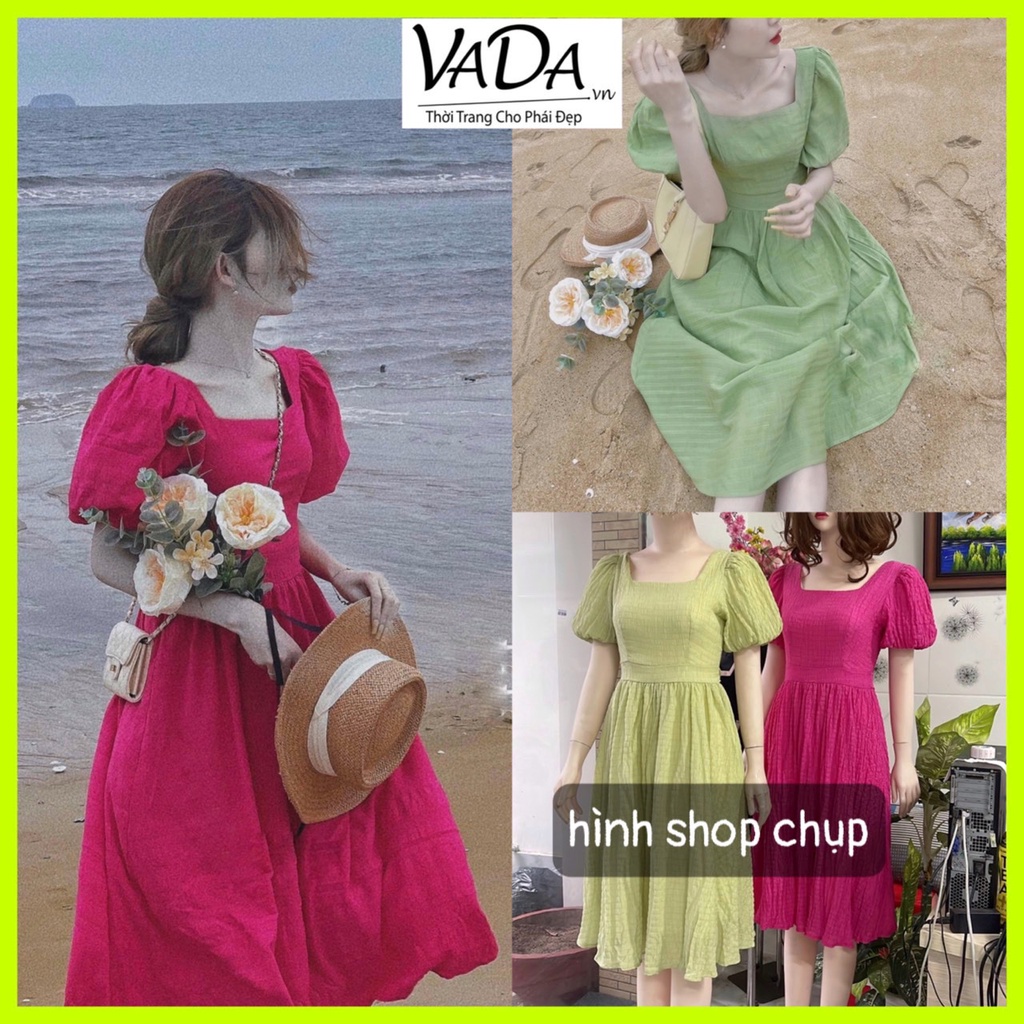 Đầm váy xòe đi biển, dạo phố , dự tiệc 2 MÀU xinh tươi   - Thời Trang VADA (V09) | BigBuy360 - bigbuy360.vn