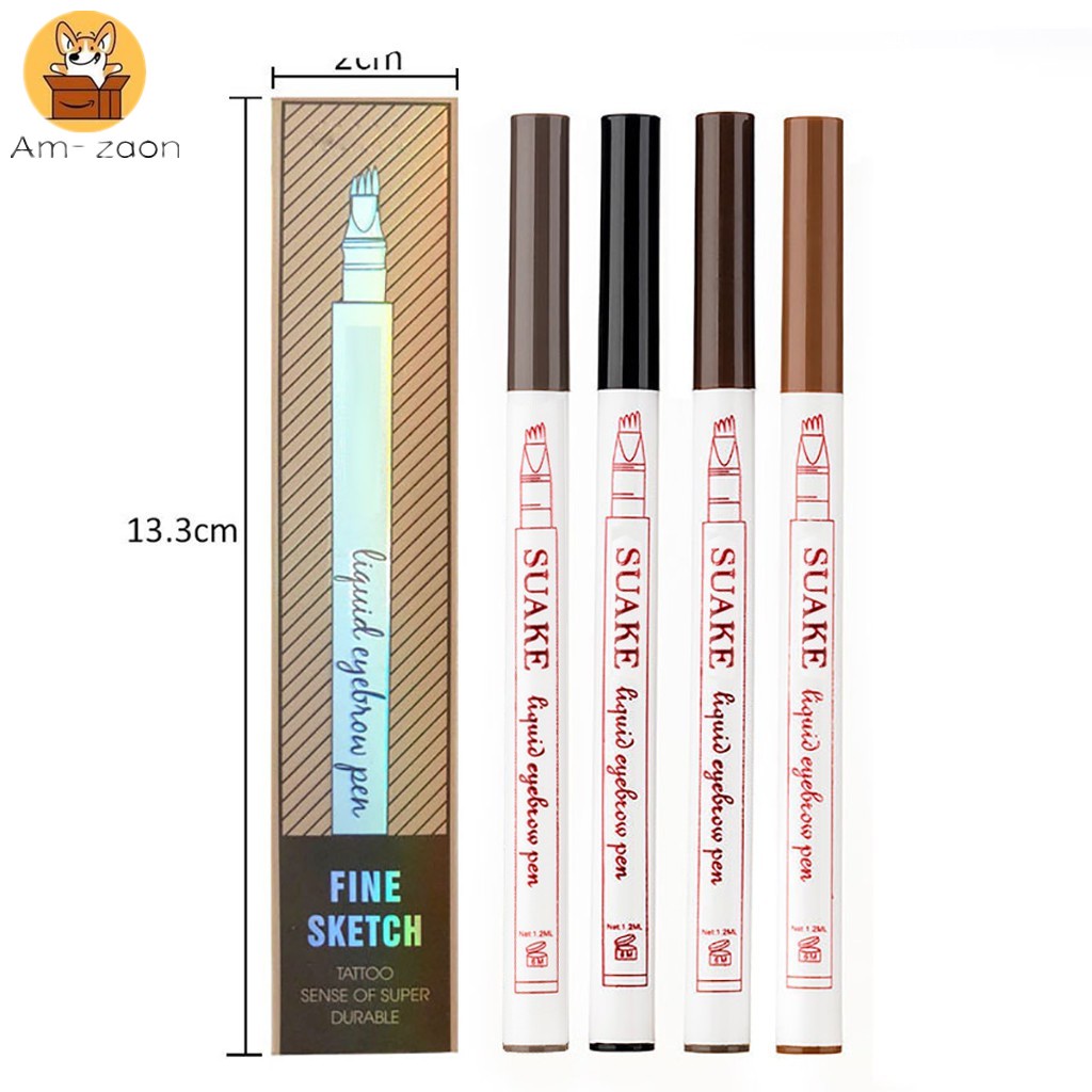 Bút Kẻ Lông Mày 4 Màu Tùy Chọn Nhanh Khô Lâu Trôi Tiện Dụng