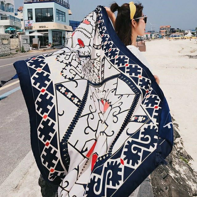 Boho style beach shawl