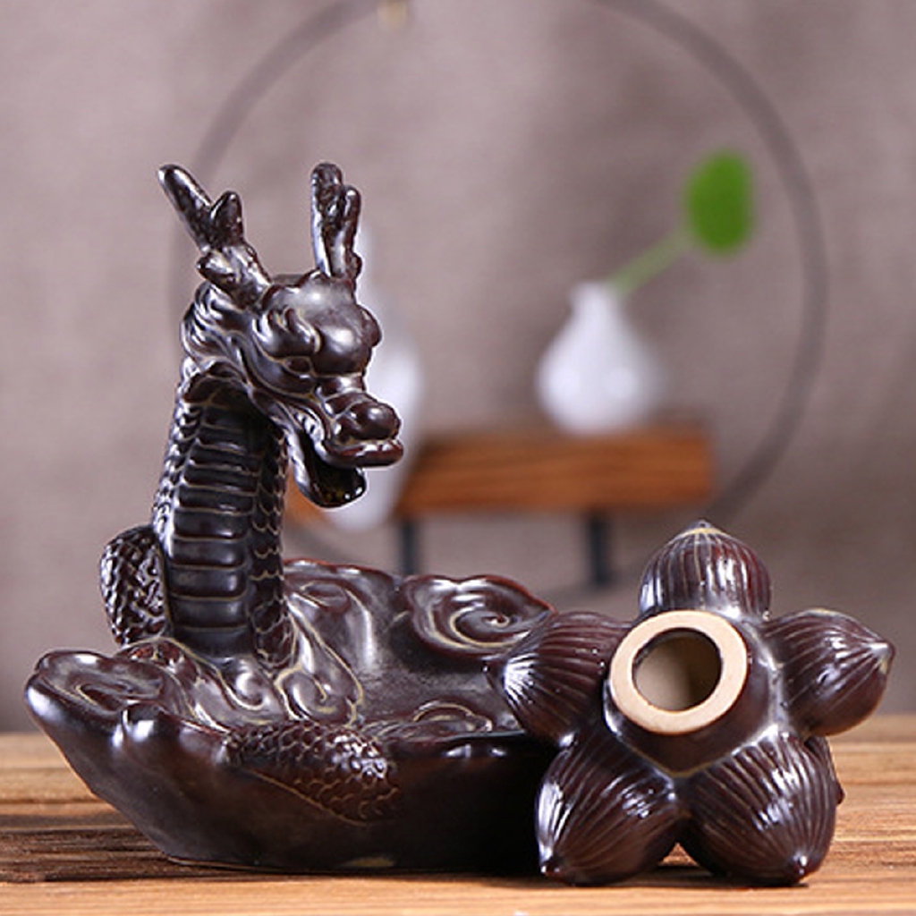 Thác khói trầm hương hình rồng bằng gốm đẹp mắt cao cấp | BigBuy360 - bigbuy360.vn