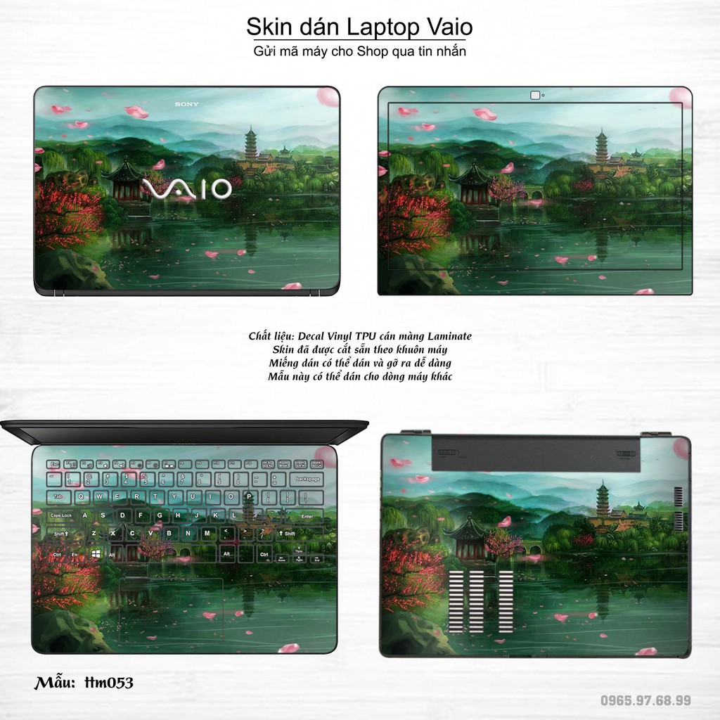 Skin dán Laptop Sony Vaio in hình Tranh thủy mặc nhiều mẫu 2 (inbox mã máy cho Shop)