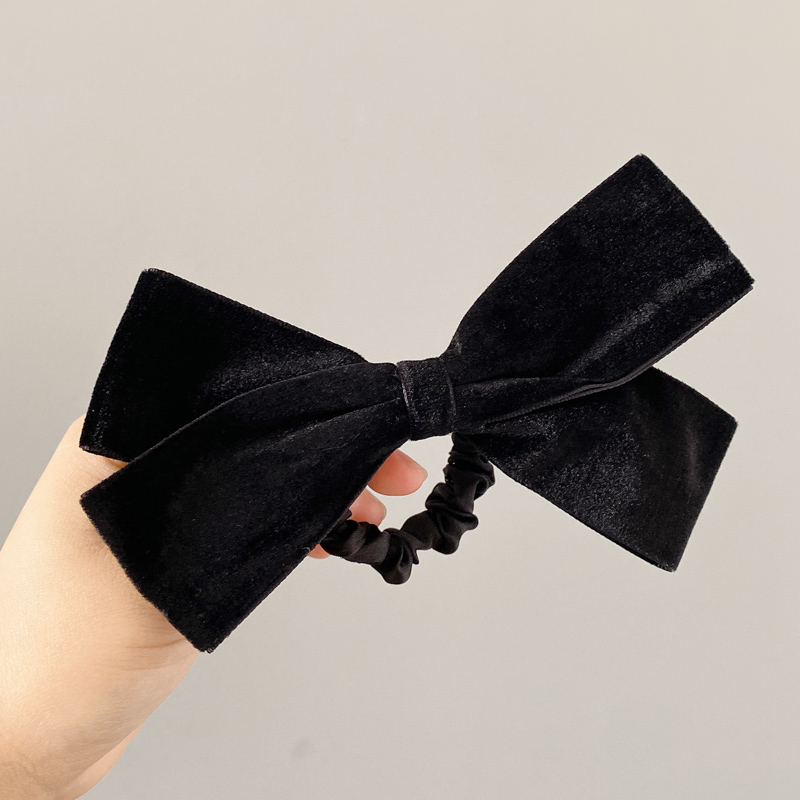 Dây buộc tóc/ kẹp tóc kiểu nơ màu đen thời trang độc đáo
