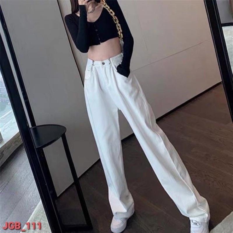 Quần jean ống rộng nẹp cài eo,quần bò dáng suông cullotest cạp cao hách dáng,quan jeans ống xuông-MINXY SHOP | BigBuy360 - bigbuy360.vn