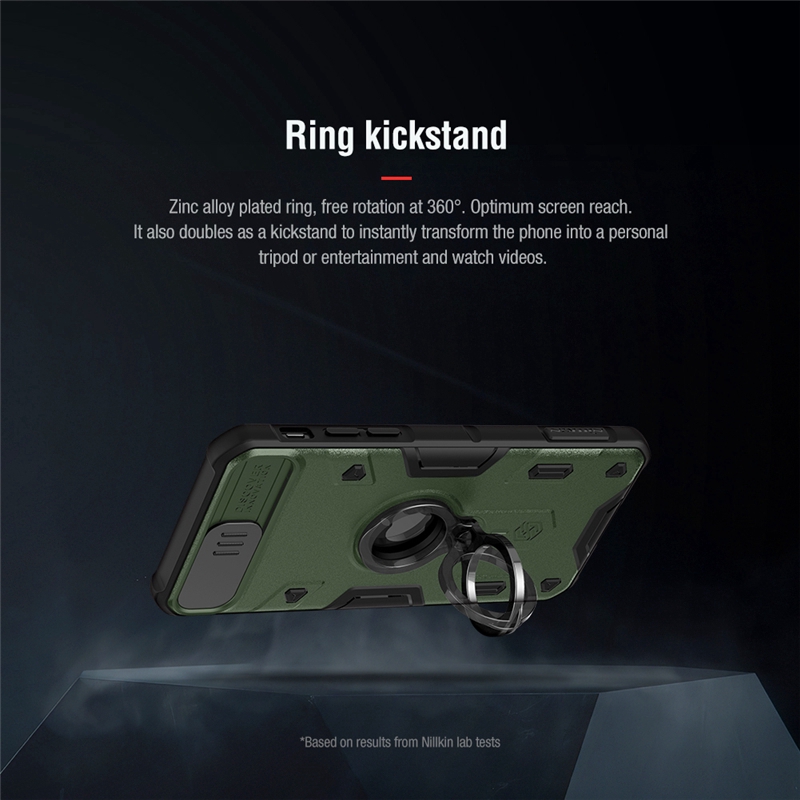 Ốp điện thoại NILLKIN đen nhám có thanh trượt giá đỡ vô hình thích hợp cho iPhone SE 2020/2022/7/8