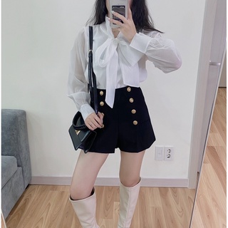 Áo sơ mi voan cổ nơ 488
