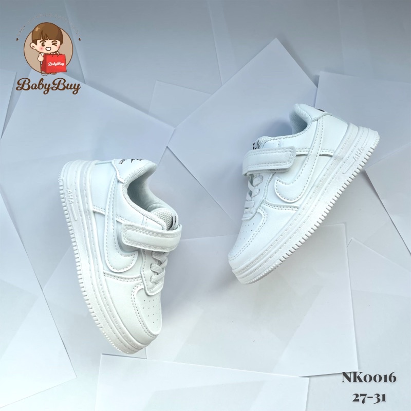 GIÀY THỂ THAO CHO BÉ , GIÀY SNEAKER BÉ TRAI BÉ GÁI MÀU TRẮNG(NK Trắng F)