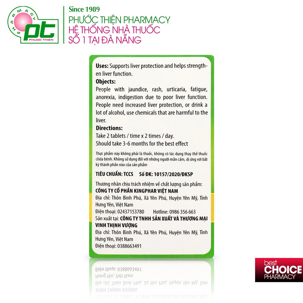 Diệp Hạ Châu Kingphar - Viên Uống Giải Độc Gan Lọ 40 Viên
