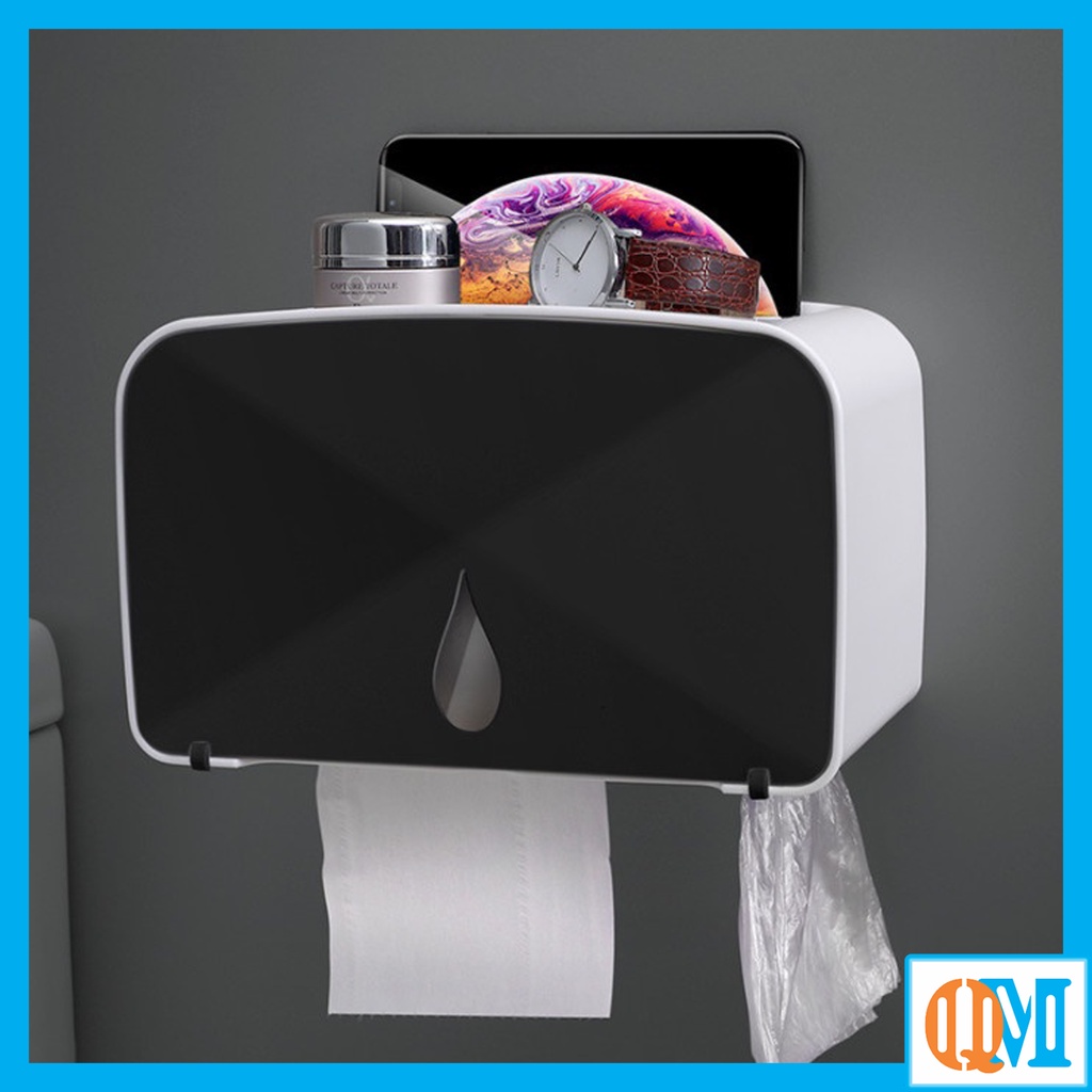 Hộp nhựa đựng gấy vệ sinh OENON dán tường chắc chắn, giúp phòng vệ sinh nhà bạn gọn gàng, bảo vệ giấy khỏi ướt - DN2018