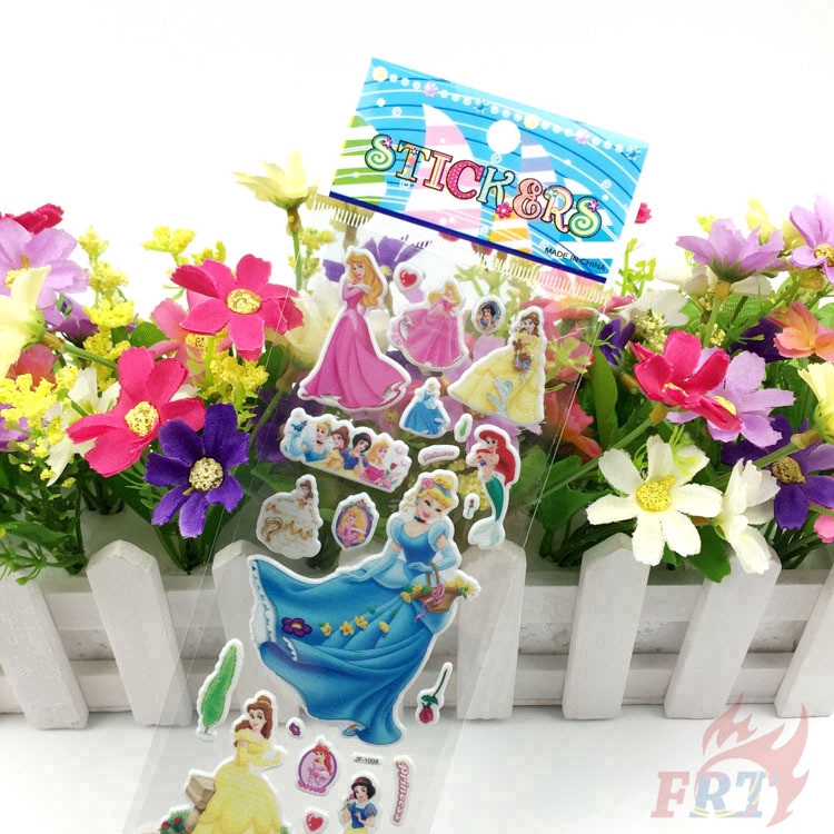 ▶ Hình Dán Đồ Chơi Công Chúa Disney Q-2 DIY ◀ 1 Tờ / 5 Tấm Sticker 3D Hình Nhân Vật Hoạt Hình Ngộ Nghĩnh