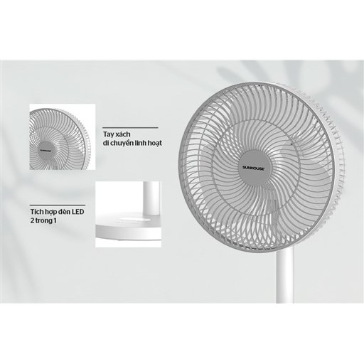 Quạt sạc tích điện SUNHOUSE SHD7115 - tối đa 8 giờ
