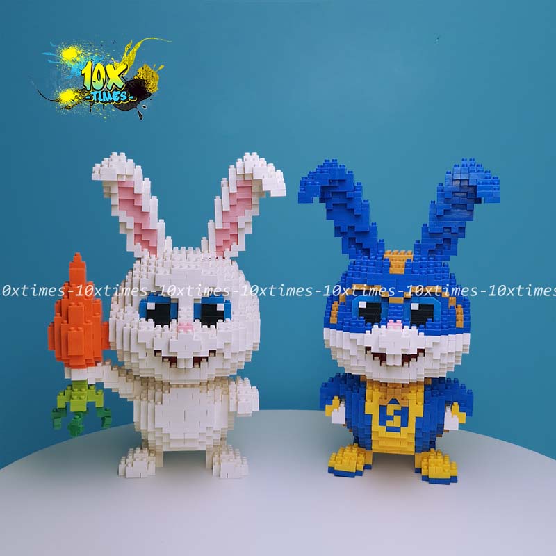 (17-30cm) đồ chơi lắp ráp 3d thỏ Snowball trắng dễ thương quà tặng sinh nhật trẻ em, quà tặng bạn trai bạn gái 10xtimes