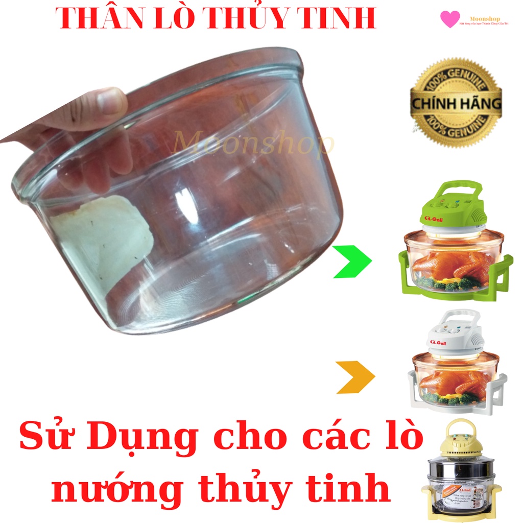 [CHÍNH HÃNG] Thân Lò Nướng Thủy Tinh, Hàng Nhập Khẩu Chất Lượng Cao, Dung Tích Từ 12 đến 15 Lít, Quà Tặng Trị Giá 150k