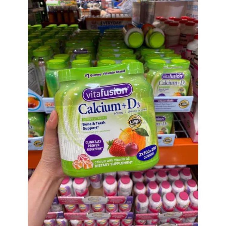 [HÀNG MỸ] [DATE11.21] KẸO DẺO VITAFUSION CALCIUM + D3 500mg + 25mcg 🌟