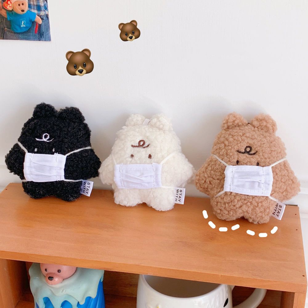 Móc khóa hình gấu dễ thương nhiều màu sắc phong cách Hàn Quốc