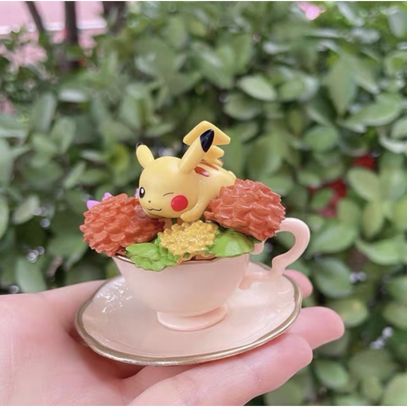 Mô hình hoa tách trà dễ thương Pokemon Pikachu đồ trang trí