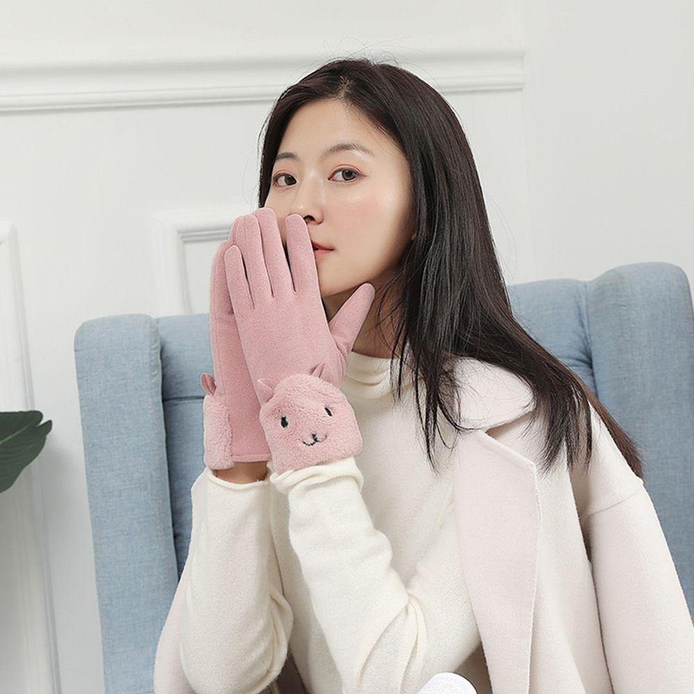 Găng Tay Lái Xe Chống Gió Mùa Thu Đông Hình Mèo Dễ Thương Có Thể Chạm Màn Hình Cảm Ứng Wmes1