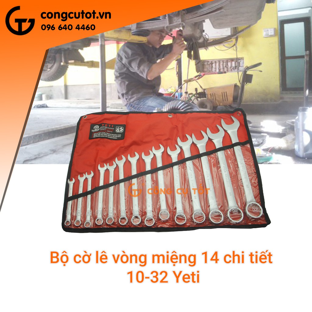 Bộ cờ lê vòng miệng 14 chi tiết 10-32 Yeti