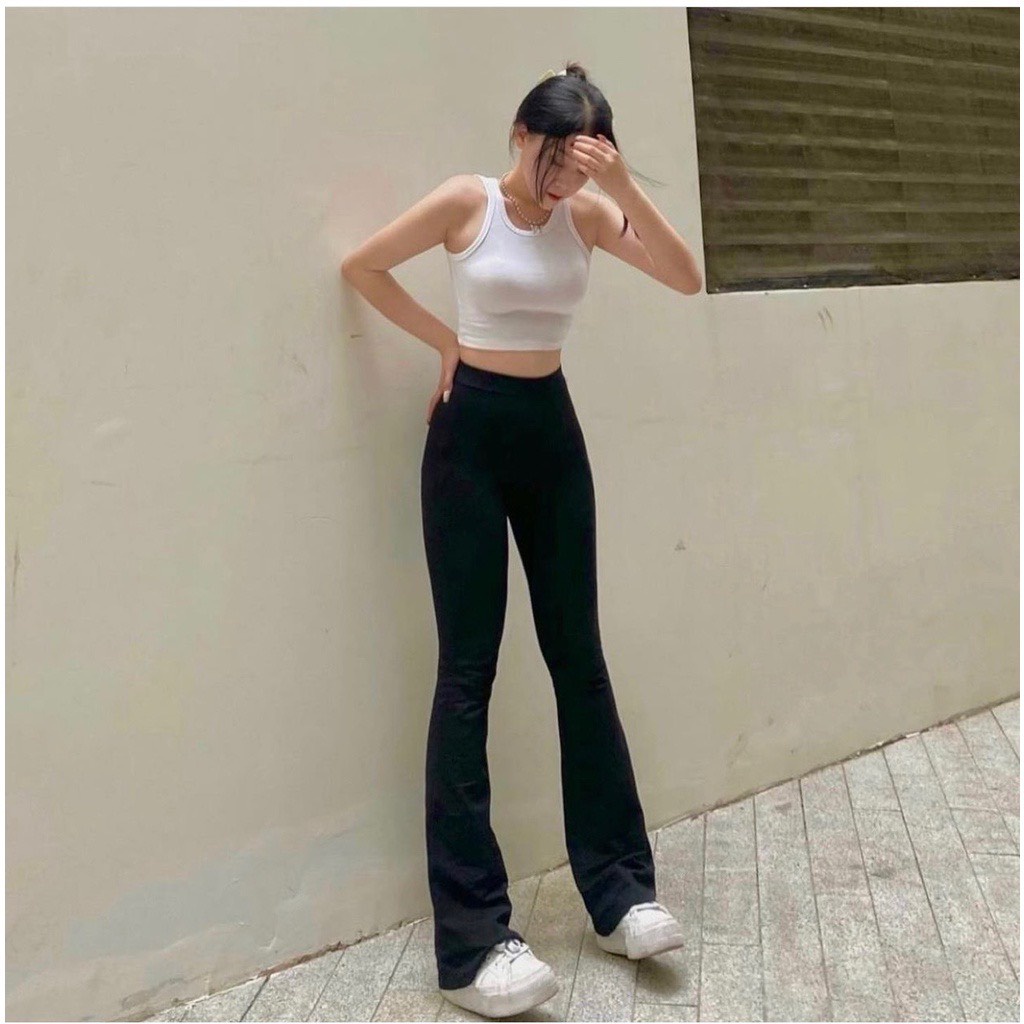 Quần Ống Loe Nữ Cạp Cao Dáng Dài, Quần dài Ống Loe lên From Xinh Tôn Dáng ảnh thật tự chụp #phuongshop1812