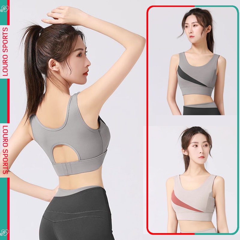 Áo tập gym, yoga nữ [Louro LA34] kiểu áo croptop body dùng tập thể thao, gym, yoga, zumba, chất liệu siêu co giãn