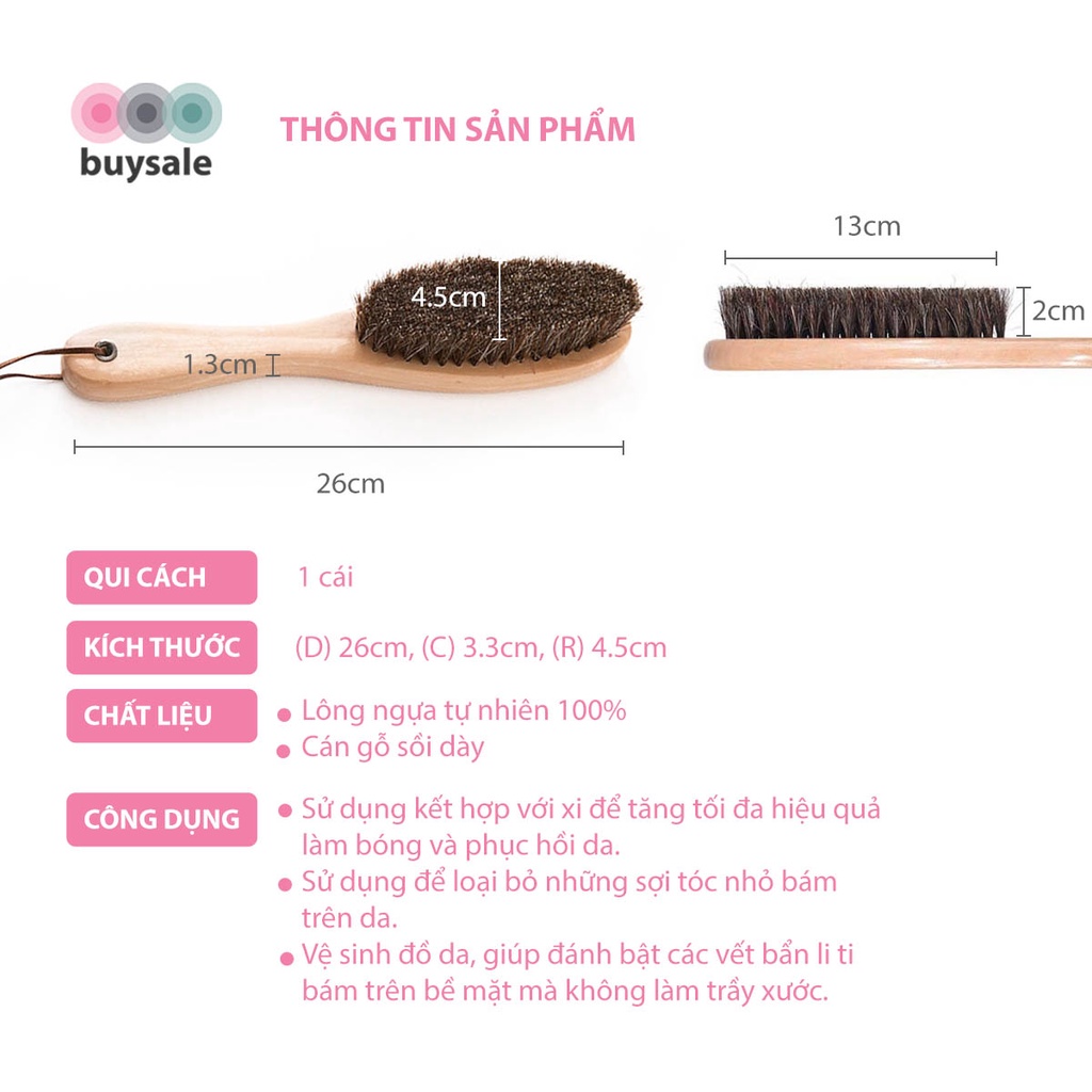 Bàn chải cán dài đa năng lông ngựa giúp phủi bụi tóc dùng trong salon, đánh bóng xi giày hiệu quả - BuySales - BSPK234