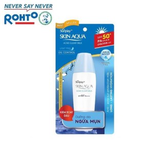(sale)Sữa chống nắng dưỡng da ngừa mụn Sunplay Skin Aqua Acne Clear SPF 50+ PA++++ 25g