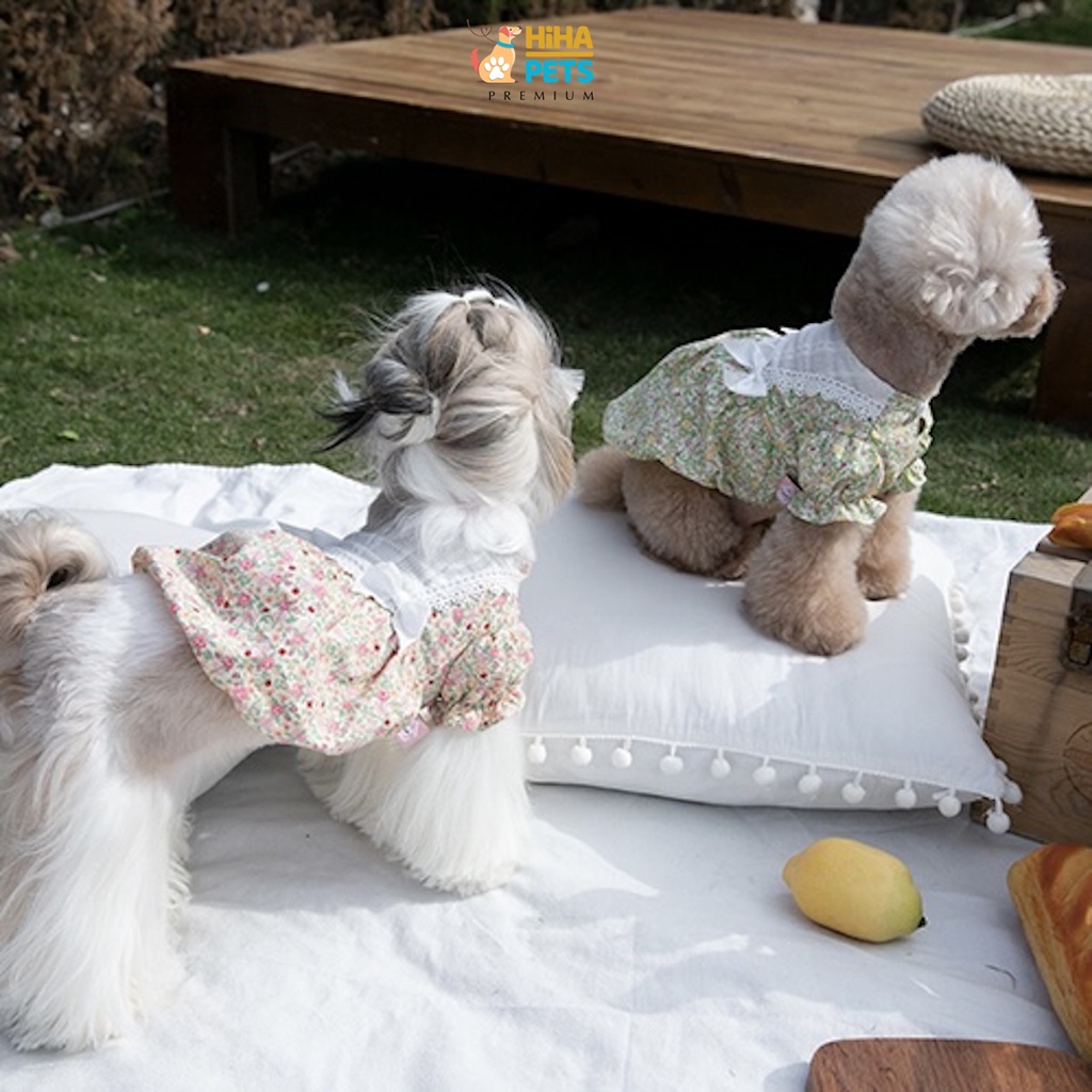 Áo Cho Cún Mèo Có Nón Đi Kèm Vải Hoa Cao Cấp Quần Áo Thú Cưng Thiết Kế Hàn Quốc Hihapet.