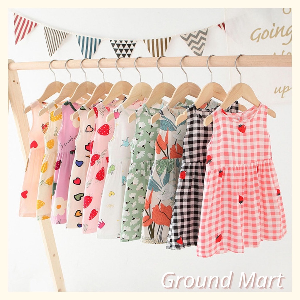 Váy lanh sát nách cho bé gái mềm mát, nhiều họa tiết đáng yêu, size 10 - 30 kg (Link 2)