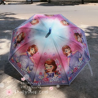 Ô Dù nhựa 18" hình công chúa Sofia màu tím có kèn thổi dành cho trẻ em, bé gái (Disney) - 27NSFFDIS320