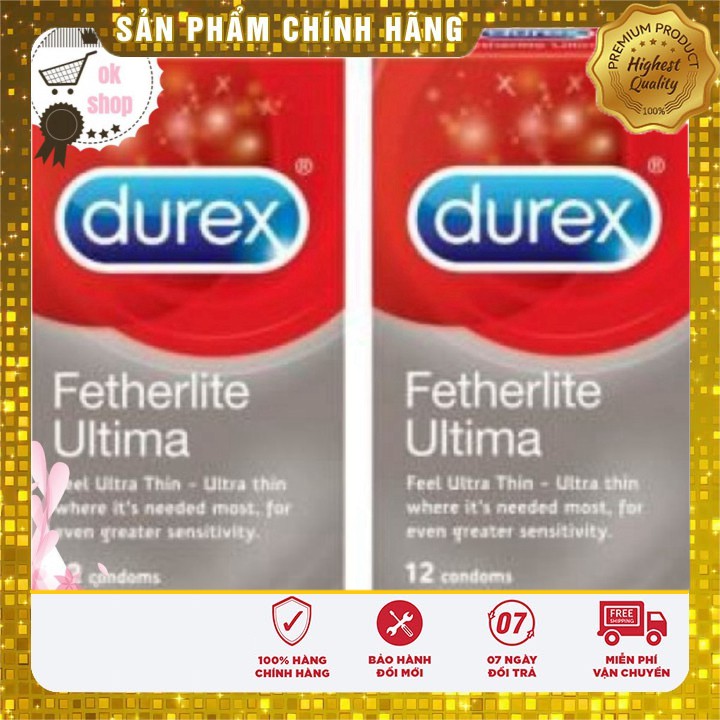 [CHÍNH HÃNG] Durex Fetherlite ultima COMBO X2