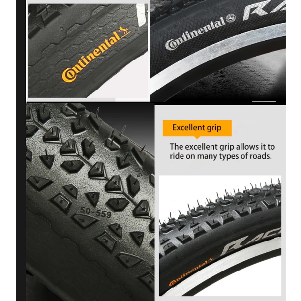 Continental 26 27.5 29X2.0 2.2 Lốp MTB  Xe Đạp Chống Đâm Thủng 180TPI Lốp Gấp Lại Được Lốp
