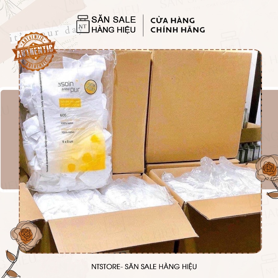 Bông tẩy trang Tetra 600 miếng hàng chuẩn Pháp
