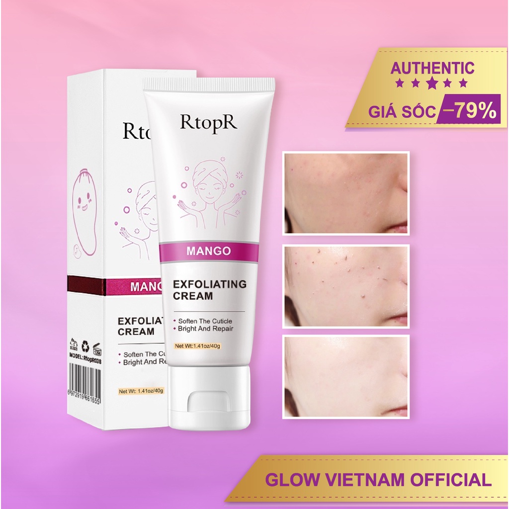 Kem tẩy tế bào chết chiết xuất xoài RtopR dưỡng da, làm sạch sâu, kiểm soát dầu nhờn hiệu quả 40g- Glow Vietnam