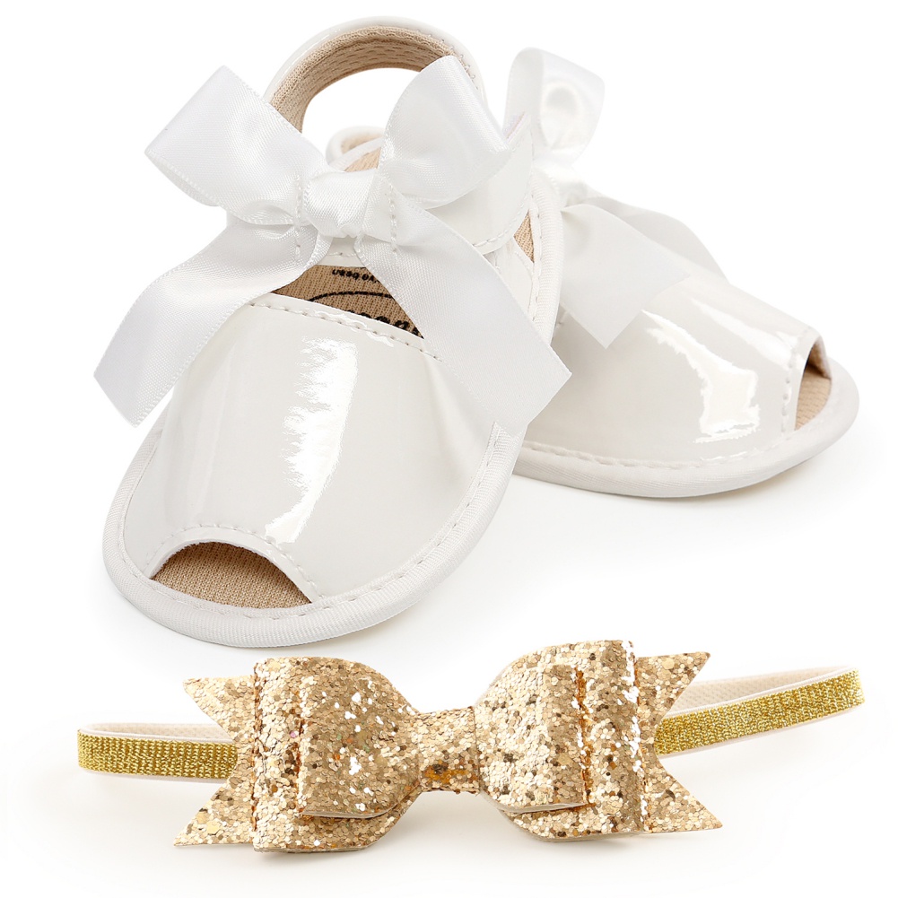 Xăng đan Đế Mềm Chống Trượt Đính Kim Sa Dành Cho Bé Gái 0-18 Tháng Tuổi