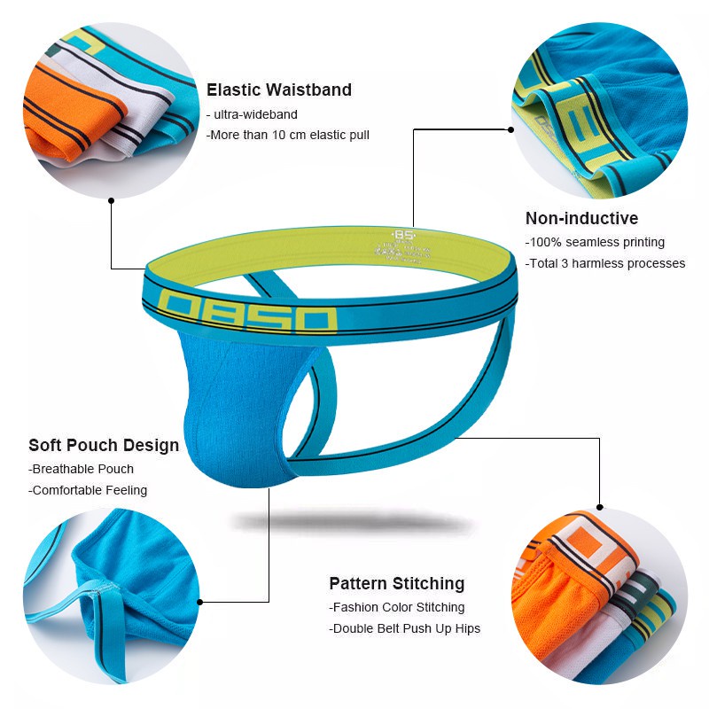 ORLVS Quần lót chữ T cotton lưng thấp gợi cảm dành cho nam bs3131