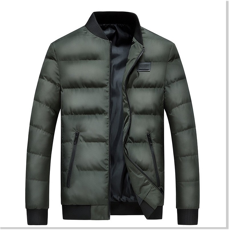 ÁO KHOÁC PHAO NAM CỔ TRON TRẦN LÔNG VŨ BA LỚP TRANG HANG HÀN