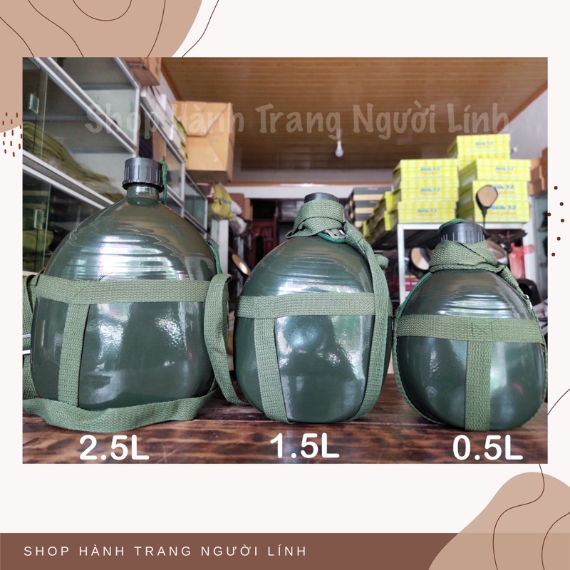 Bình Tông, Bình Bi Đông Vỏ Nhôm 🍾 dung tích 0.5 lít, 1.5 lít, 2.5 lít đựng nước, đựng rượu 🍾