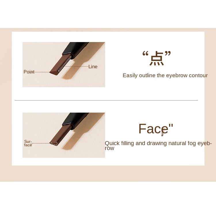 Chì kẻ lông mày hai đầu siêu mịn chống thấm nước và mồ hôi