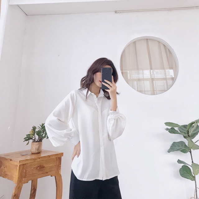 [Mã WASKT304 giảm 15% tối đa 30K đơn 99K] Sơ mi cổ đức tay bồng