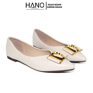 Giày bệt mũi nhọn nơ khóa da mềm đế cao su siêu mềm chuẩn VNXK HANO2433
