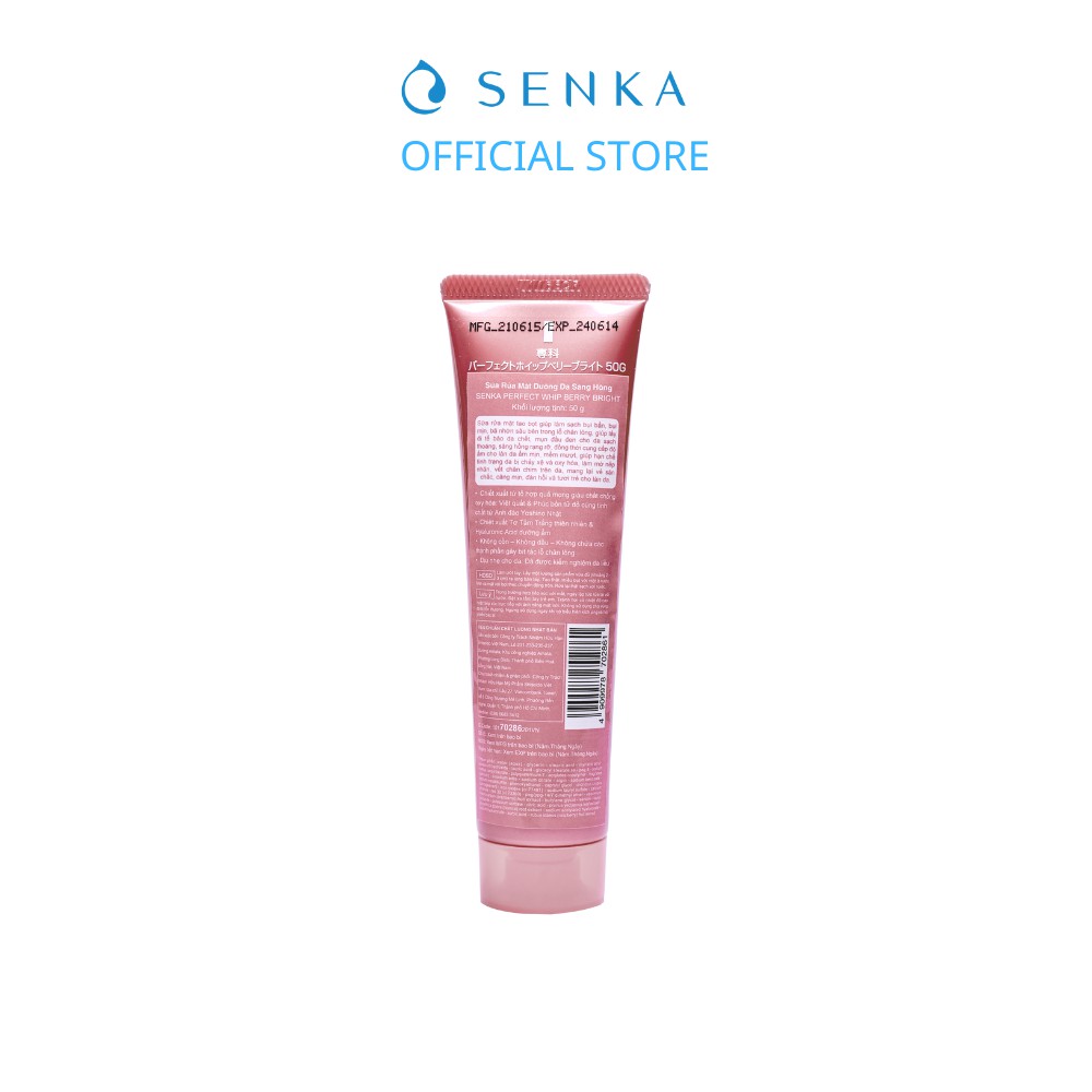 Sữa rửa mặt Sạch sâu - Sáng hồng Senka Perfect Whip Berry Bright 50g