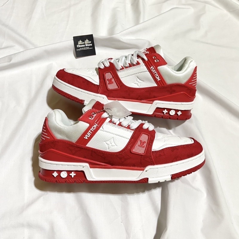 Giày LV trắng xanh đen cao cấp lót hoa sc, giày Louis vuiton các màu cao cấp