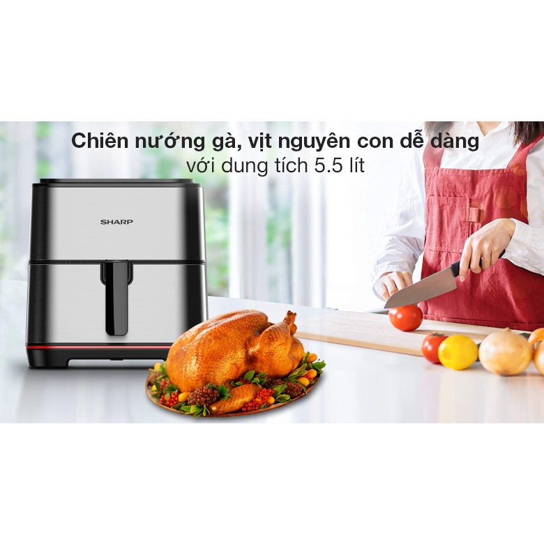 Nồi chiên không dầu Sharp KF-AF70EV-ST 5.5 lít