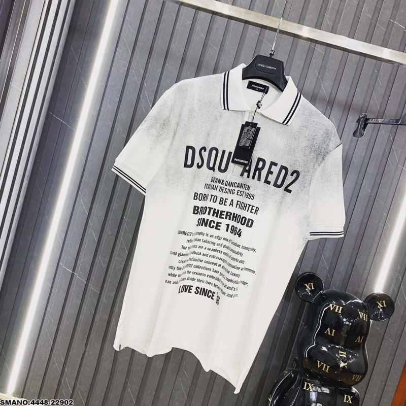 Áo Polo Nam DSQ In Chữ SPF Cực Hot - Áo Nam Polo In Chữ DSQ Siêu Đẹp
