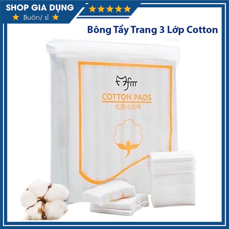 Bông Tẩy Trang 3 Lớp Cotton Pads 222 Miếng Tẩy Trang Da Mặt